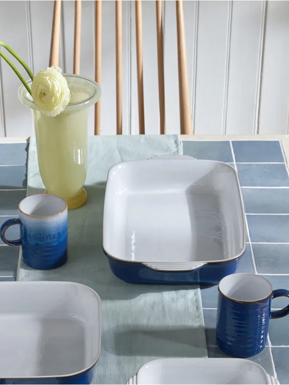 Denby Imperial blue rectangular deep dish oven stoneware dish